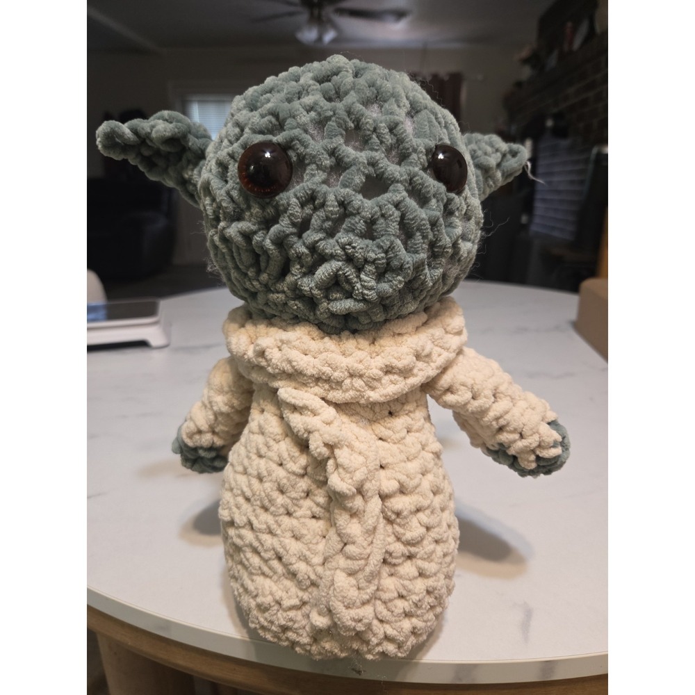 Hand Crocheted Grogu (Baby Yoda) Stuffed Doll 12in
